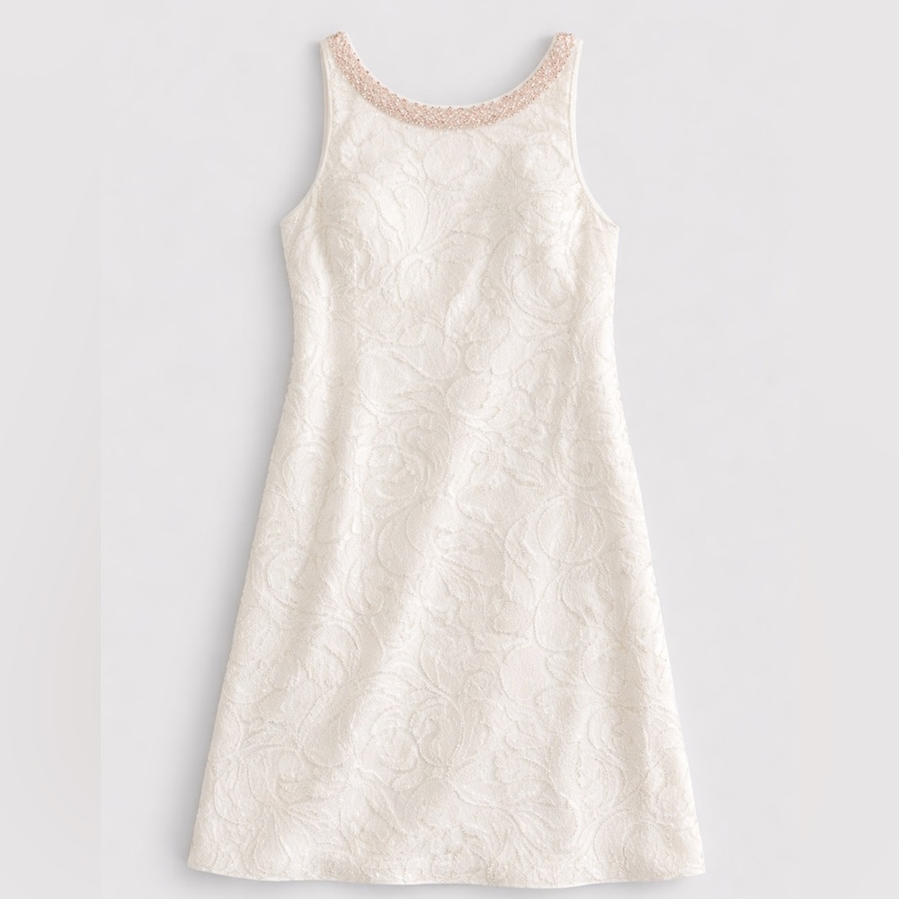 Badgley Mischka White Sequined Dress NWT Wedding Grad